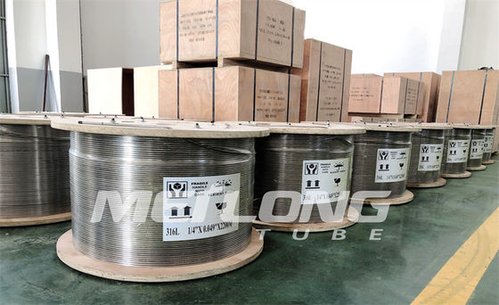 ASTM A269 Paslanmaz Çelik Sarmal Boru Kimyasal Enjeksiyon Hattı 3/8 '' OD X 0.065 '' WT